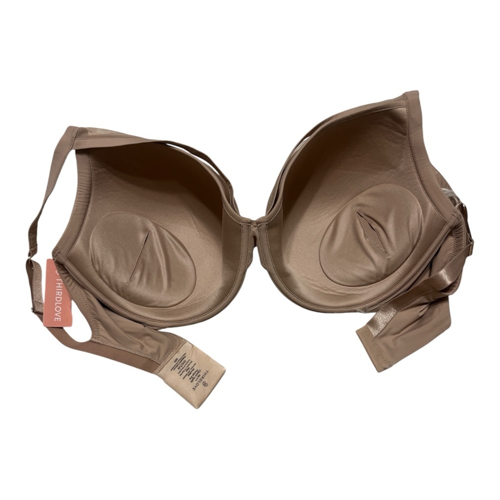 ThirdLove NWT 24/7 Classic Uplift Plunge Bra Beige Nude 38H Supportive - Picture 2 of 5